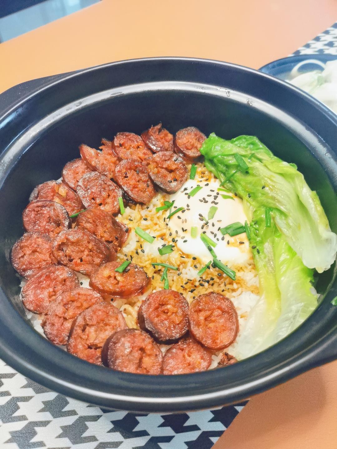 香喷喷的🍲腊肠煲仔饭（砂锅版）超简单神速