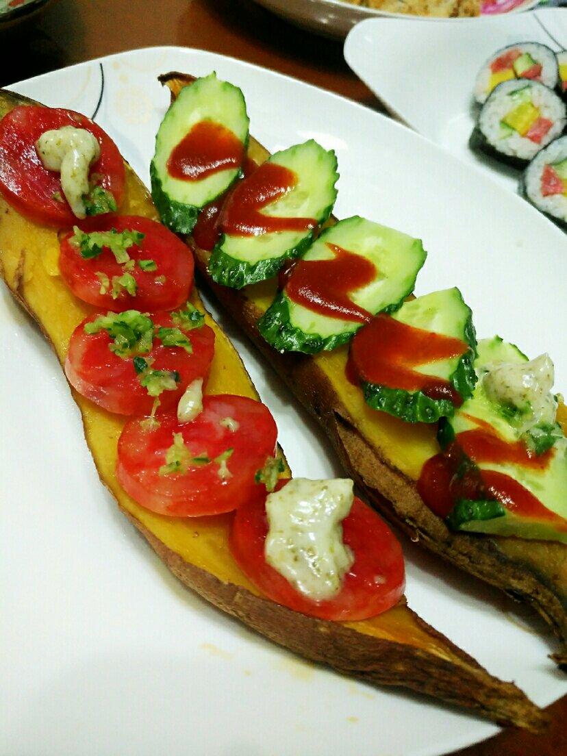 红薯开放式三明治tartine