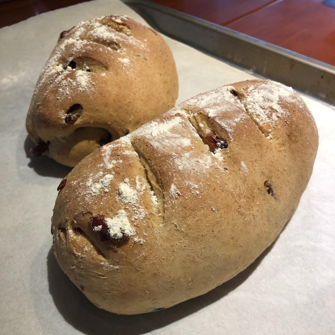 蔓越莓全麦黑糖面包