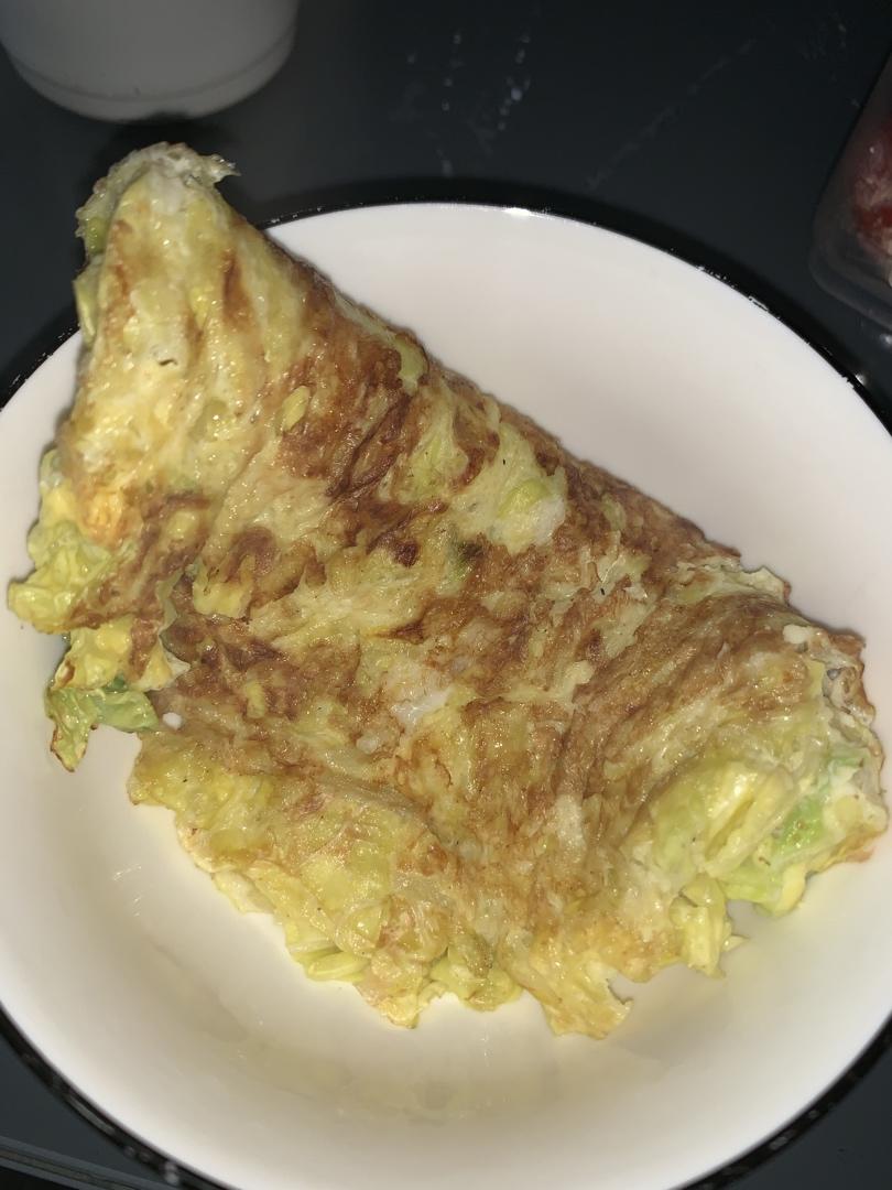 无油低碳健康早餐芝士蔬菜蛋“饼”