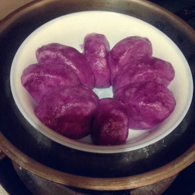 紫薯玫瑰馒头
