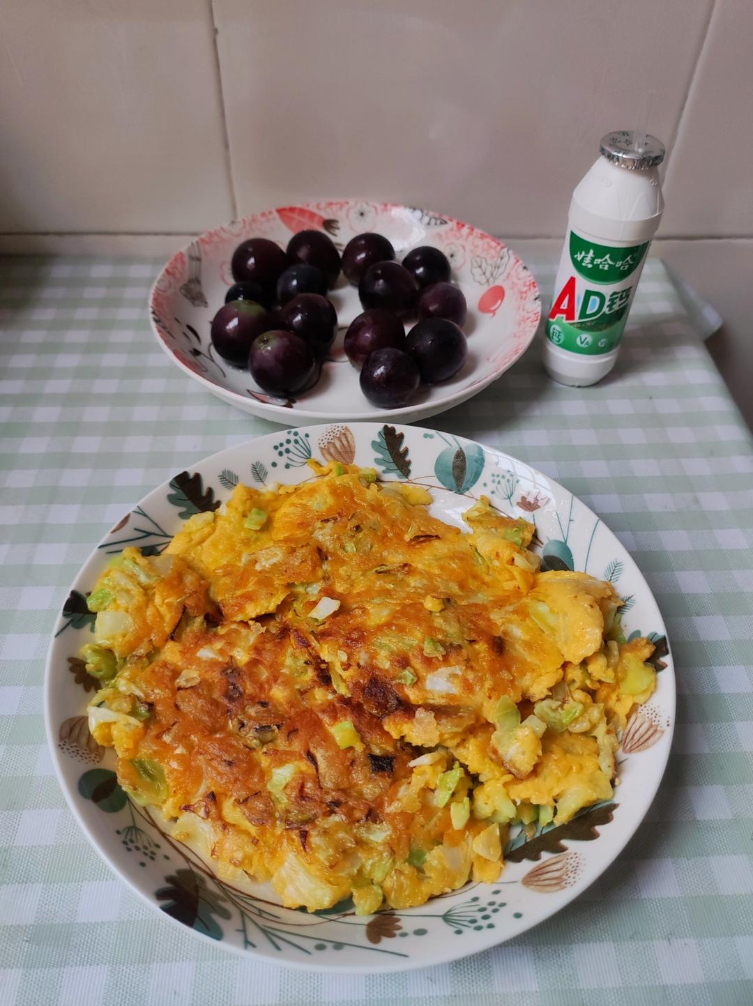 小白减脂餐——鸡蛋包菜饼