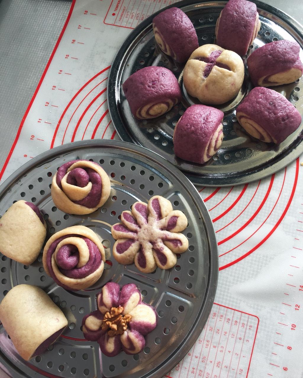 紫薯玫瑰花馒头