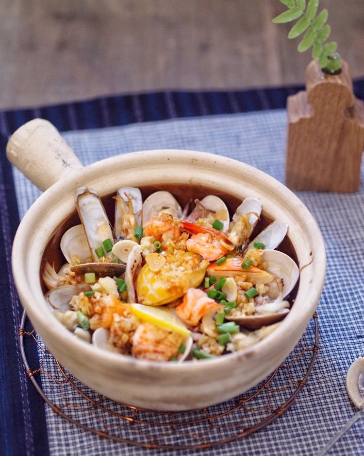蒜香焗烤海鲜饭【北鼎烤箱食谱】