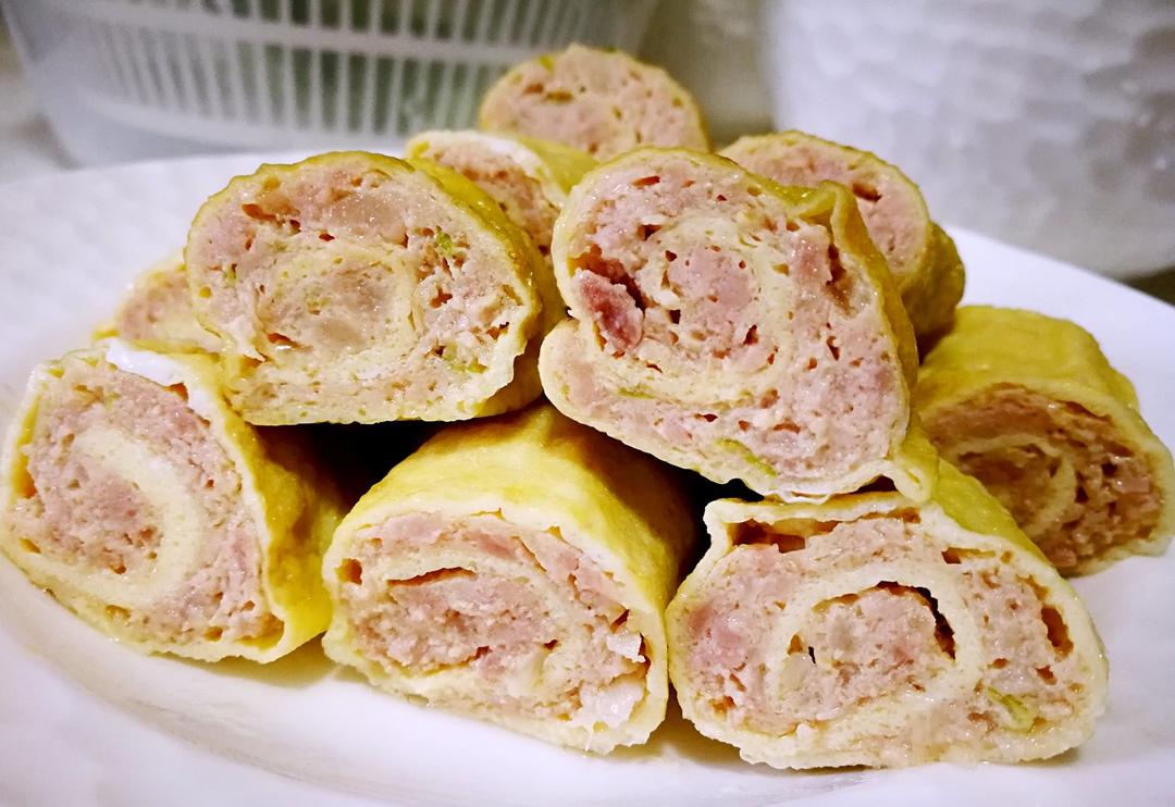 老爸的手艺---蒸肉蛋卷