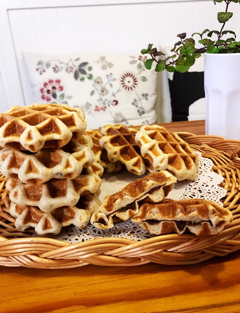 全麦豆沙华夫饼