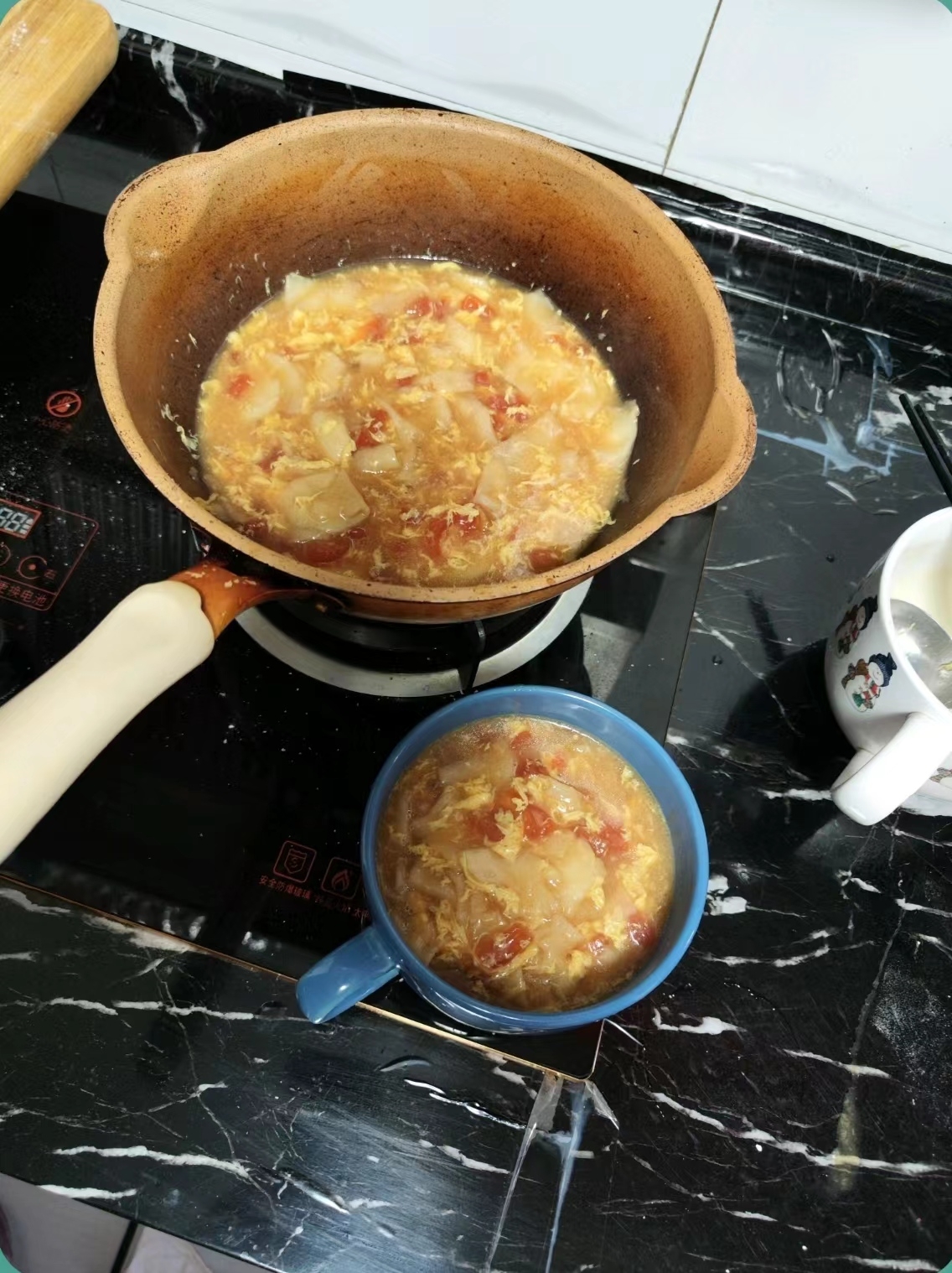 不放油的西红柿鸡蛋片儿汤的做法
