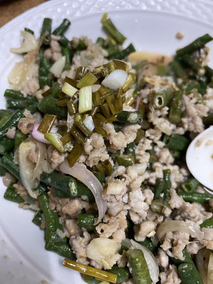 豆角肉末下饭菜
