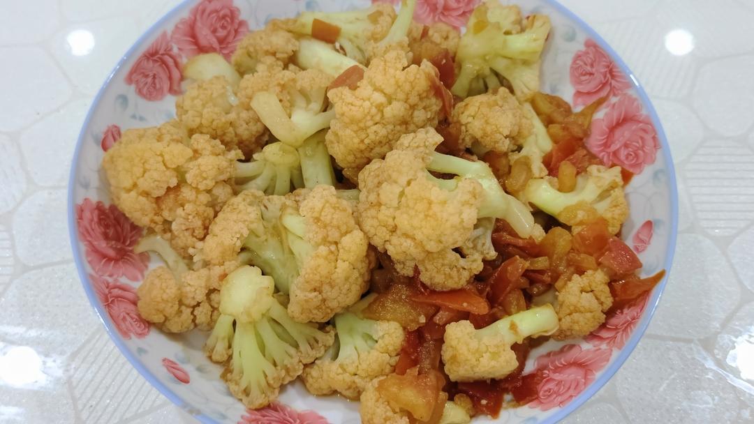西红柿炒菜花（夏季开胃菜）