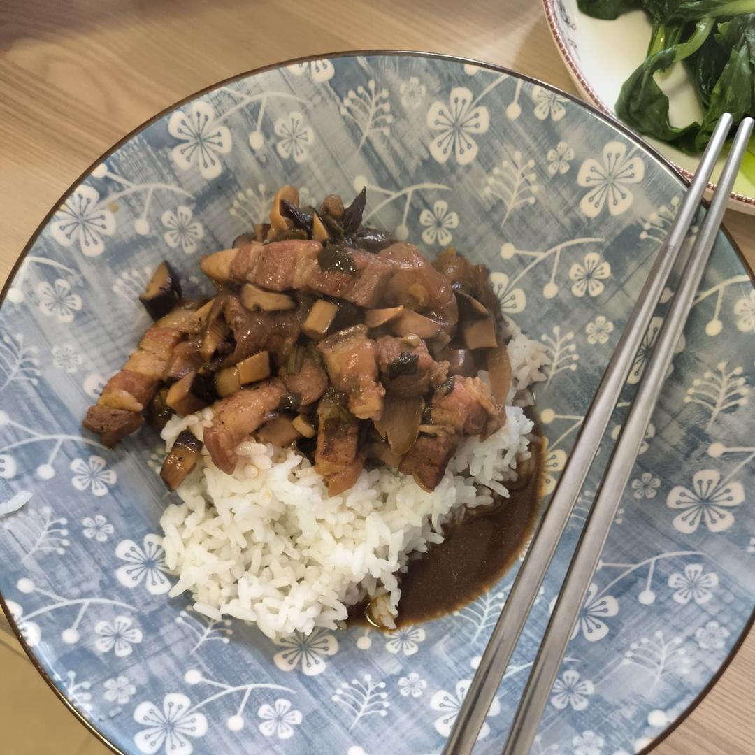 洋葱酥卤肉饭