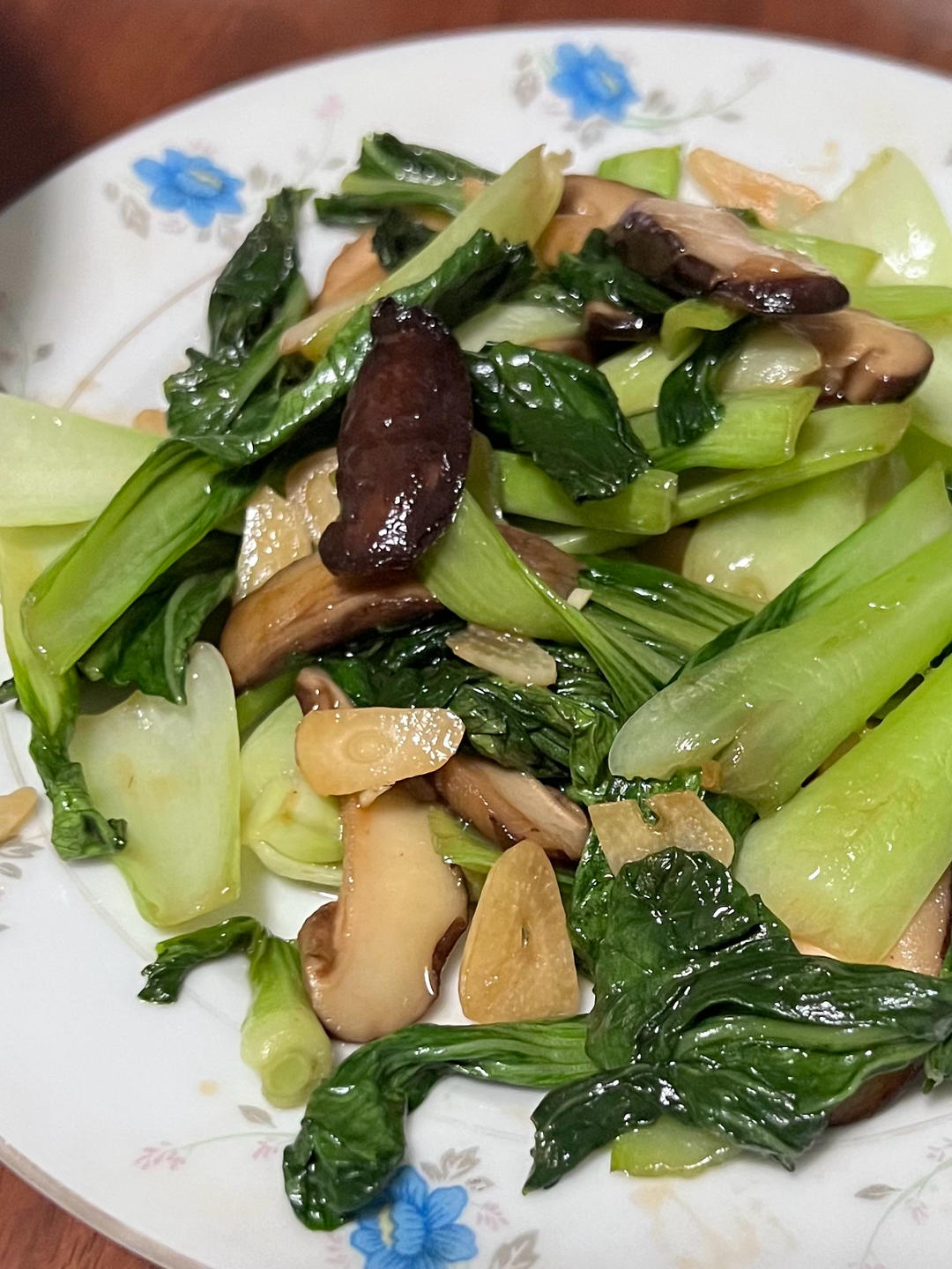 青菜烧香菇