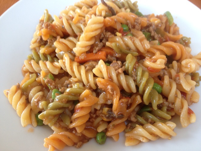 蕃茄蘑菇肉酱意大利面