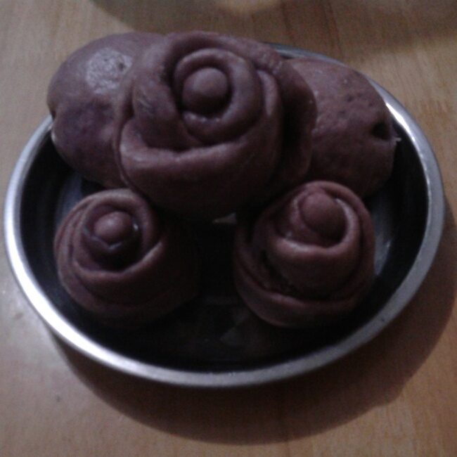 紫薯玫瑰花馒头