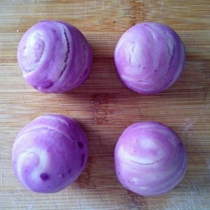 蛋黄酥~紫薯、抹茶、原味~花好月圆，中秋快乐~内附一次做六色蛋黄酥方法~