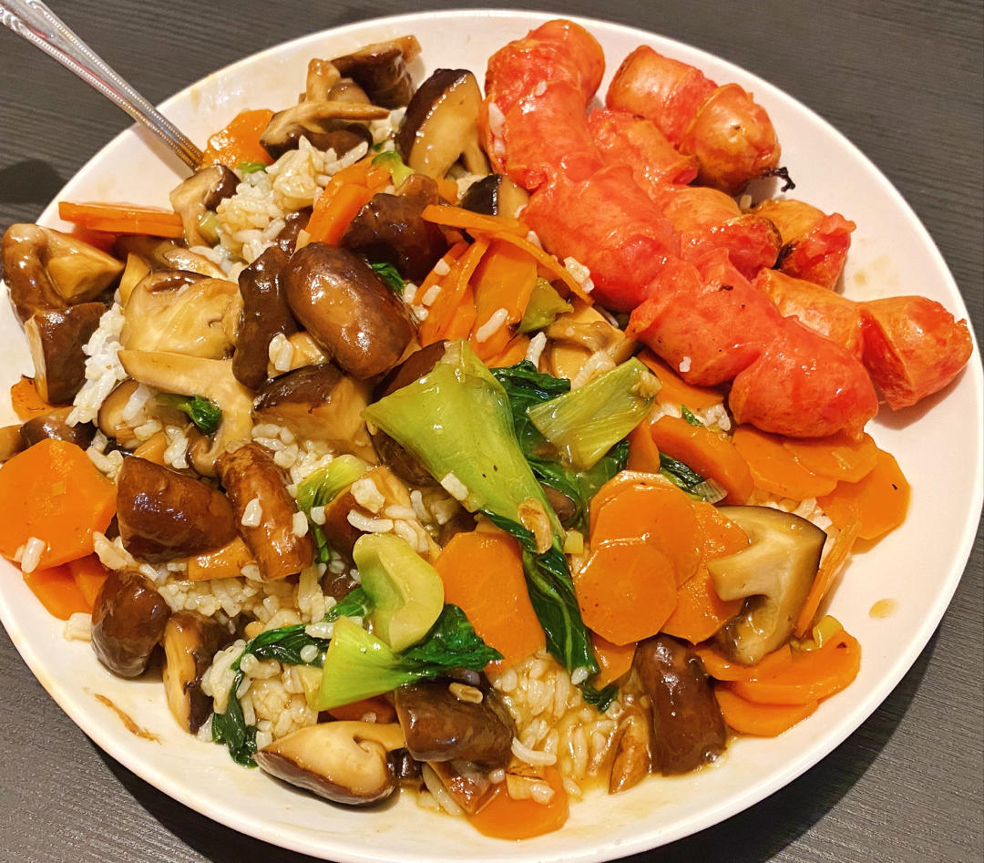 简易版香菇扒油菜