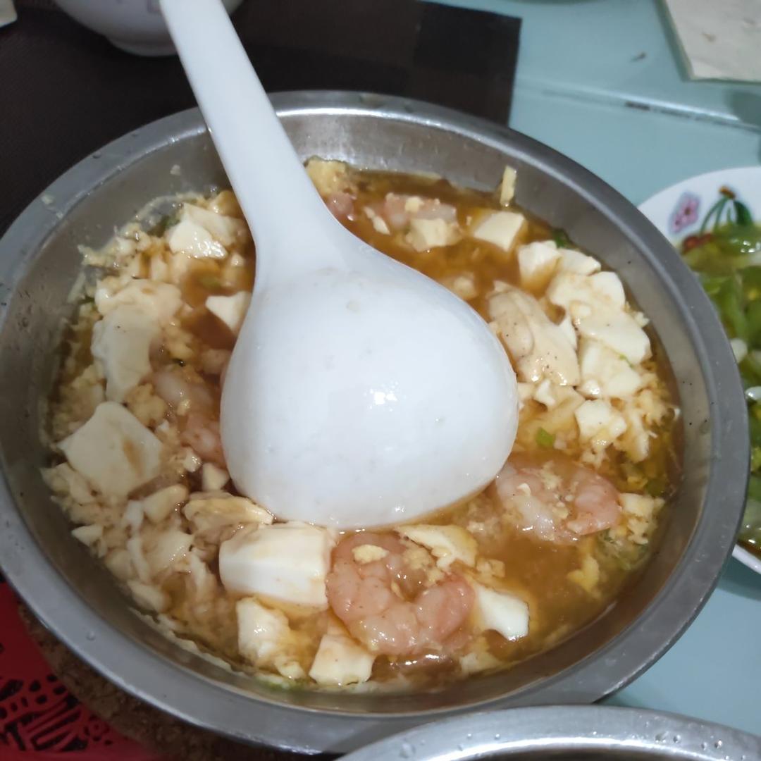 虾仁豆腐蒸水蛋