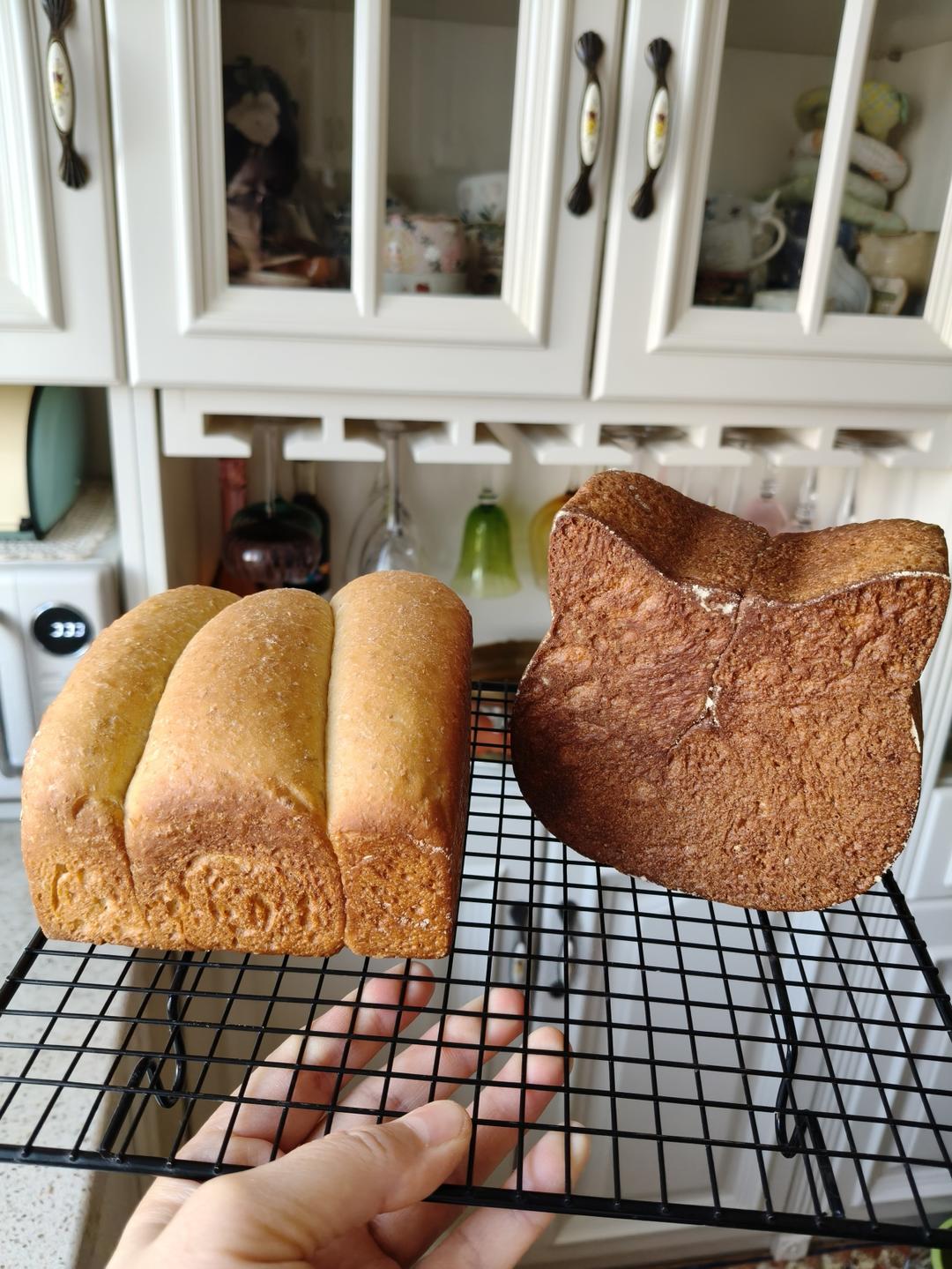 麸子粉高筋粉各半黄油面包