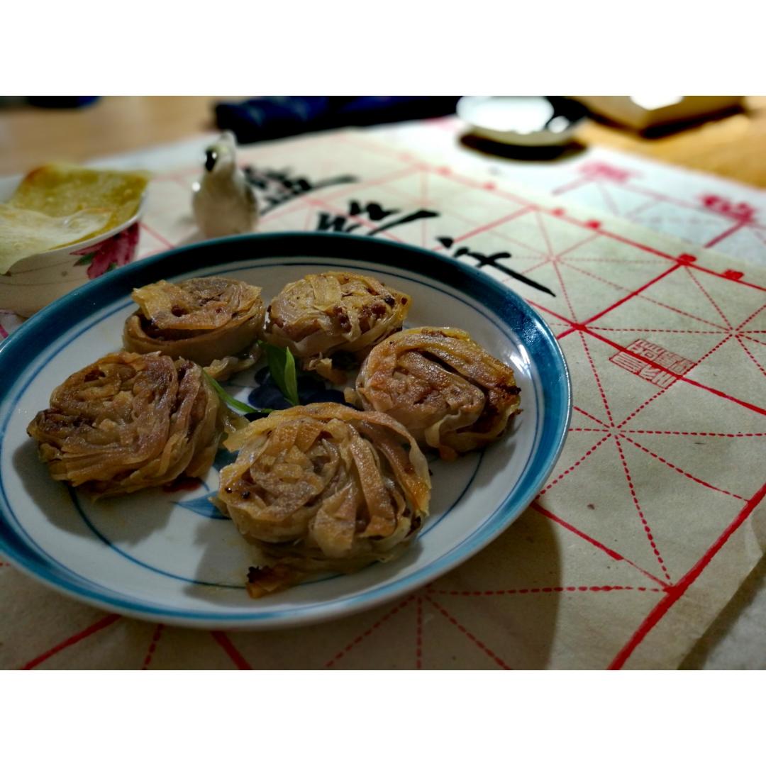 饺子皮盘金丝儿（盘丝饼)