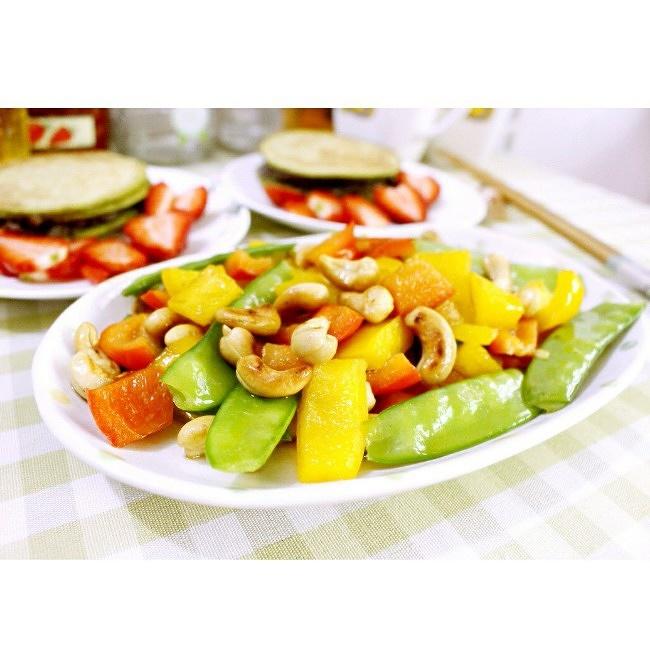 荷兰豆炒腰果的做法