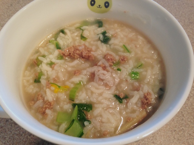 青菜肉末粥