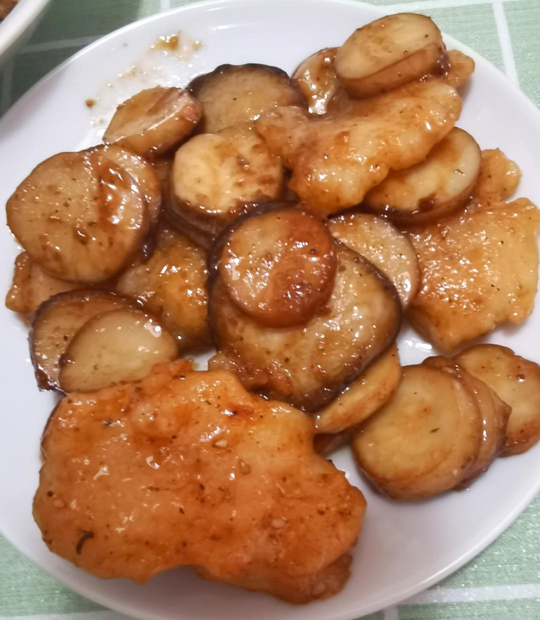 烤肉味儿的香煎杏鲍菇～～