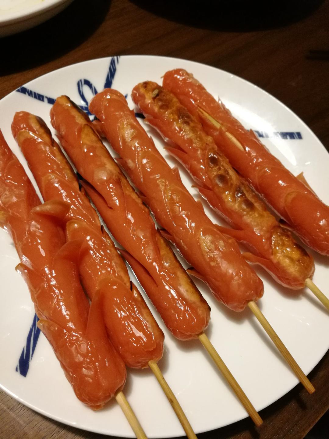 烤箱烤王中王火腿肠