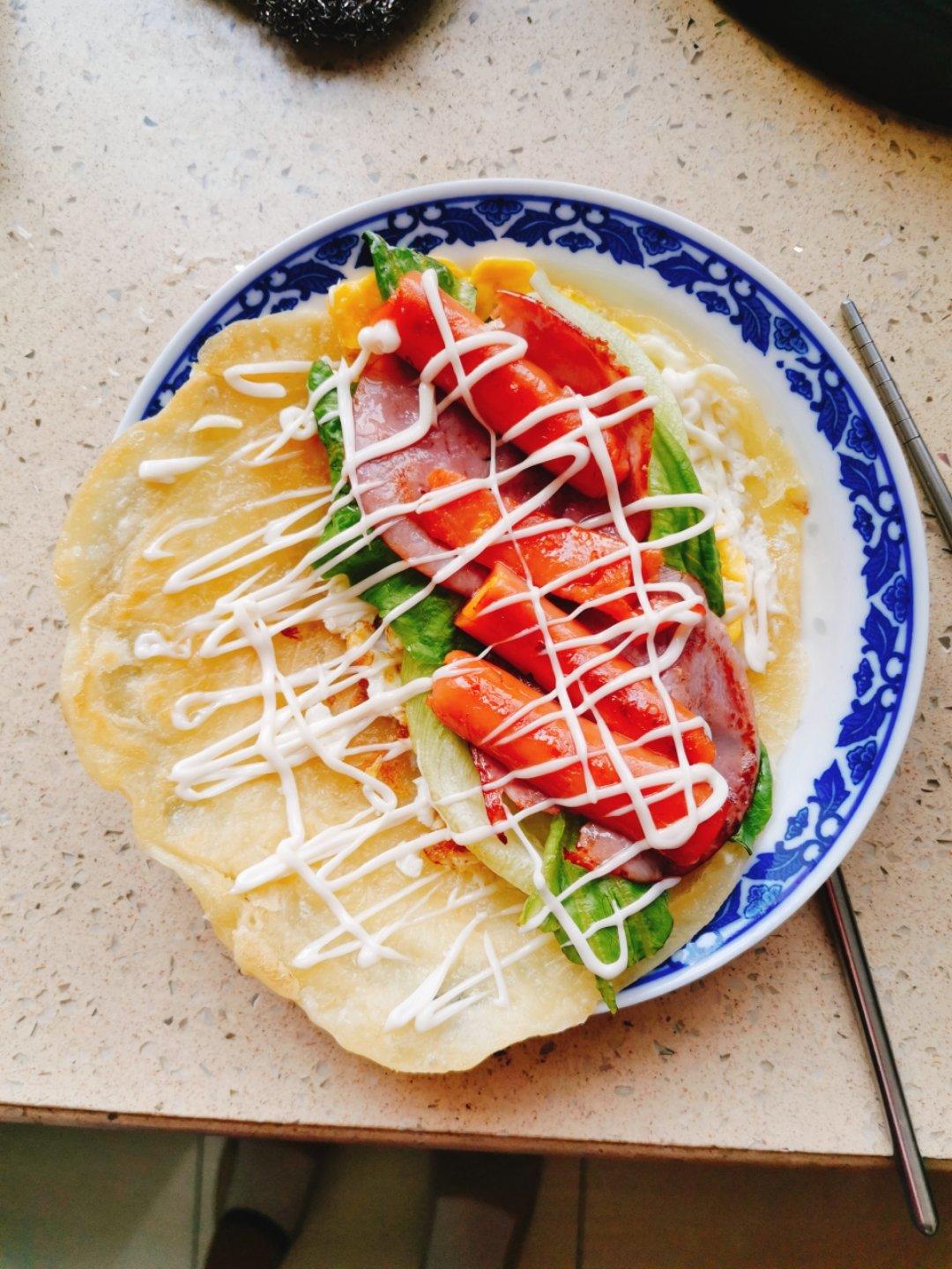 秒杀路边摊手抓饼❗️教你自制手抓饼胚