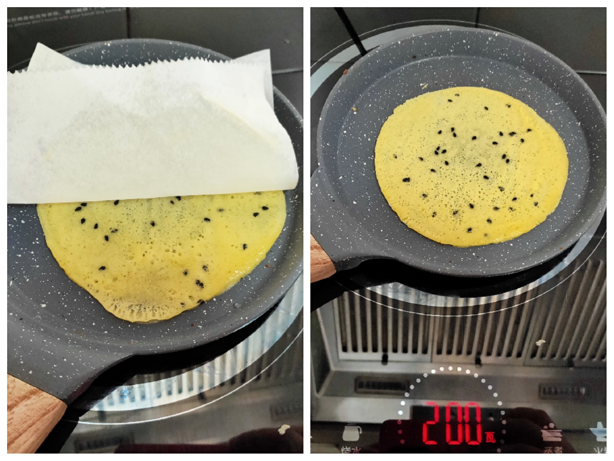 平底锅版黑芝麻蛋卷（在家也能做出如此酥脆的蛋卷）的做法 步骤9