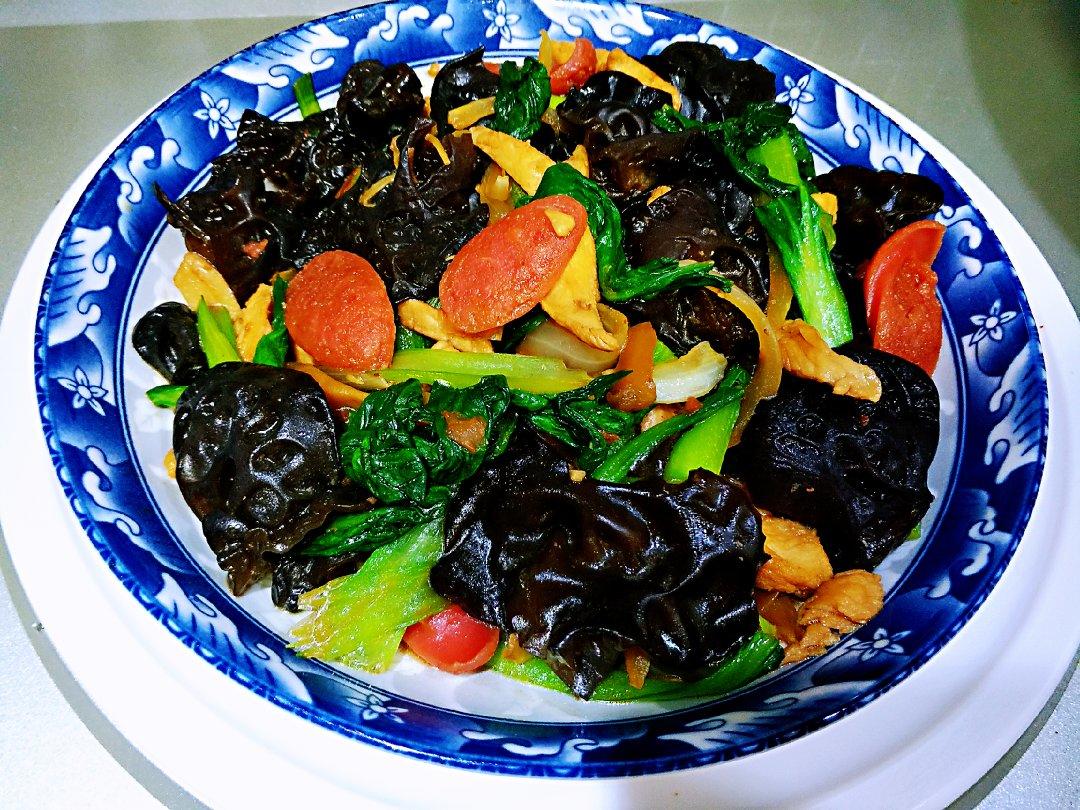 小油菜炒黑木耳