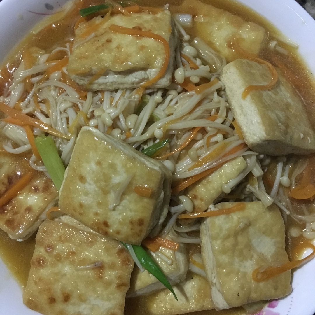 金针菇蚝油烧豆腐