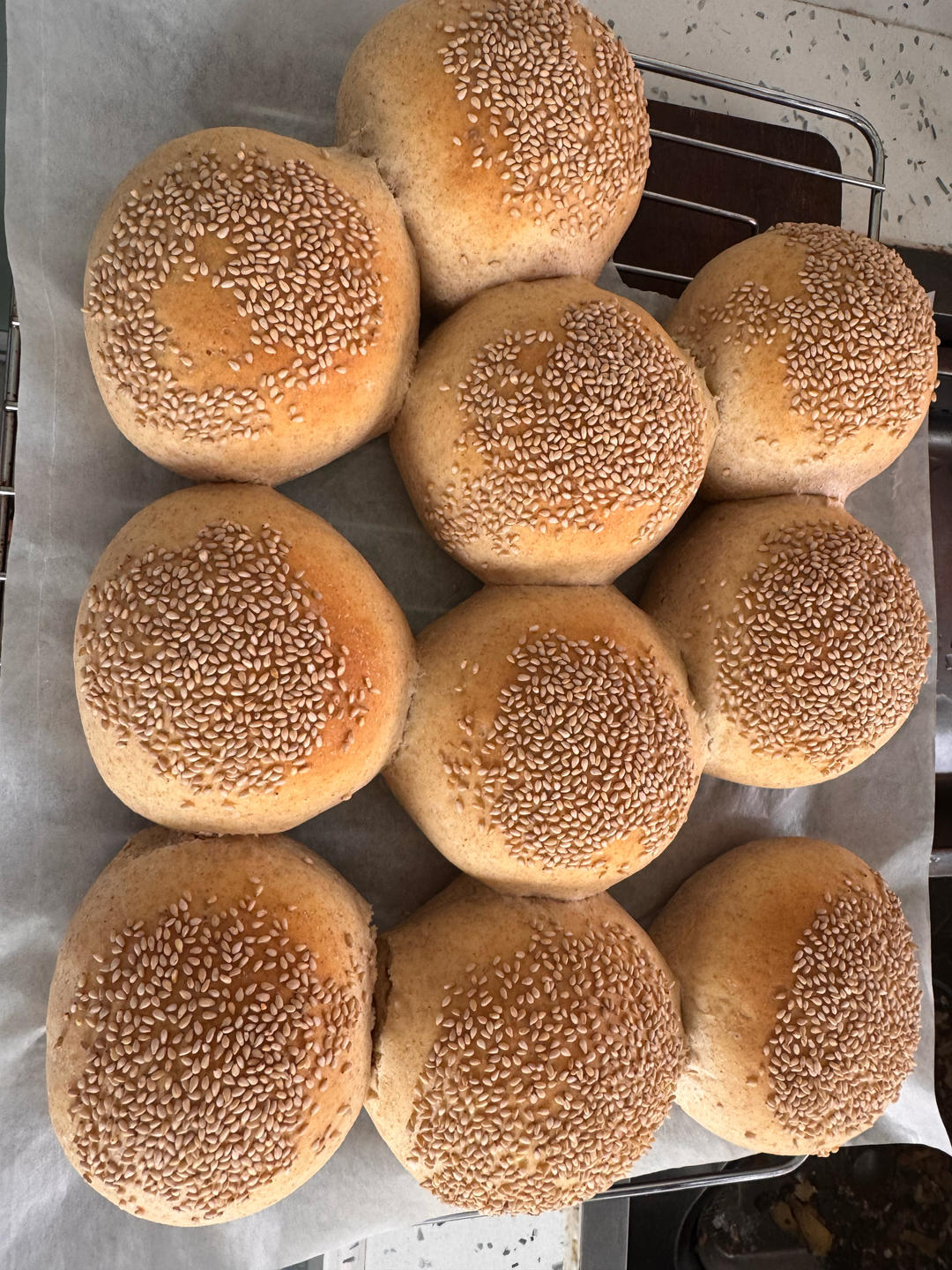 🍔低卡全麦汉堡胚｜低糖低油｜超柔软｜一次发酵｜省时省力