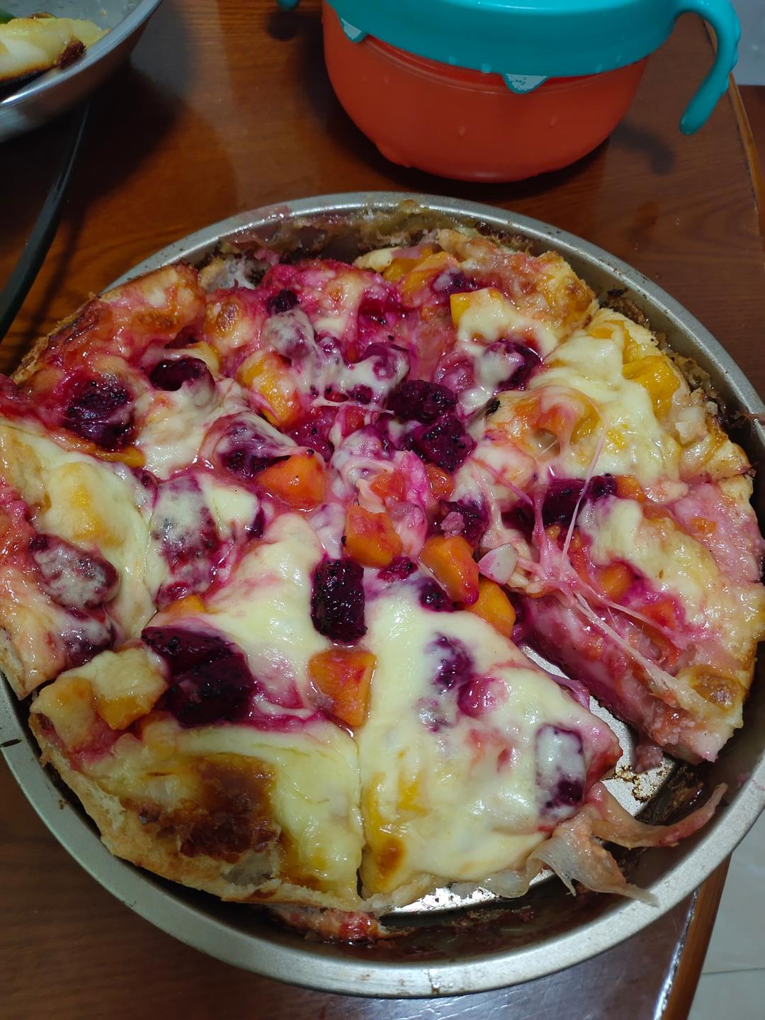 萱诚鸣私房披萨、用料简单、咬一口、能让你神清气爽的水果沙拉披萨、含独家宣软饼皮做法