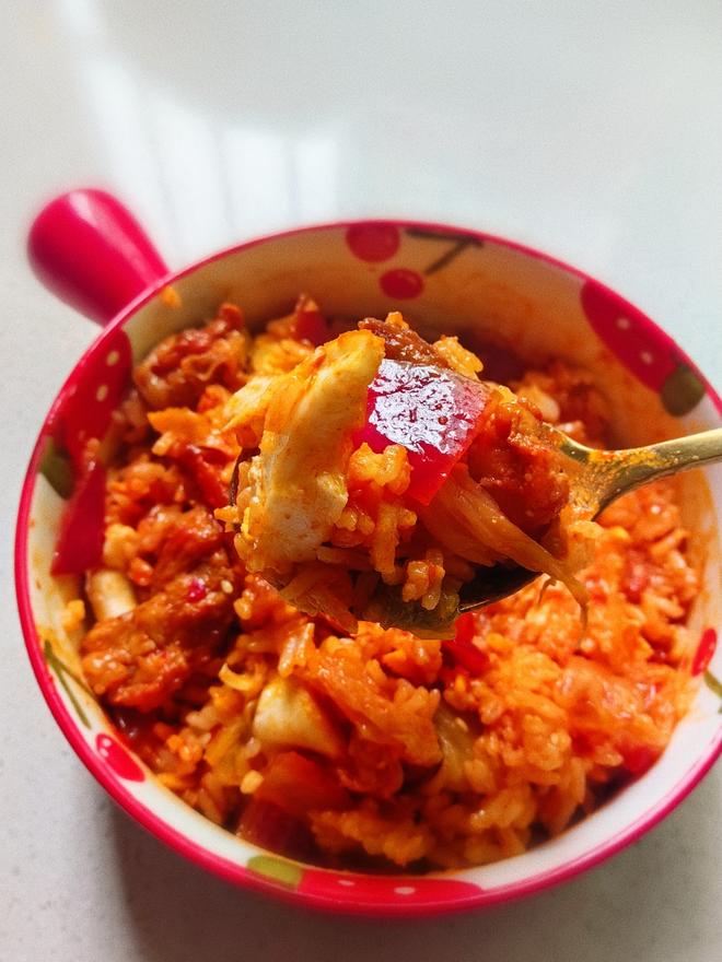 韩式五花肉泡菜拌饭（两人食）的做法