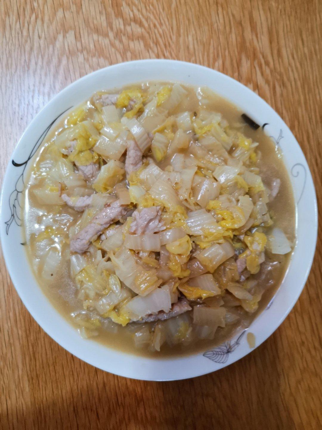 白菜烂糊肉丝