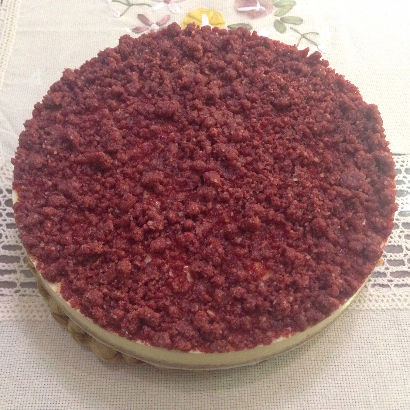 经典重乳酪蛋糕（红曲酥粒版）