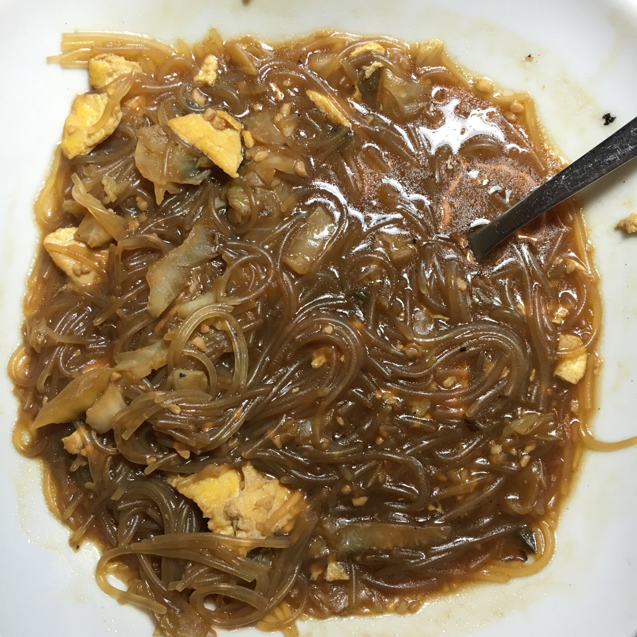 包菜粉丝炒鸡蛋