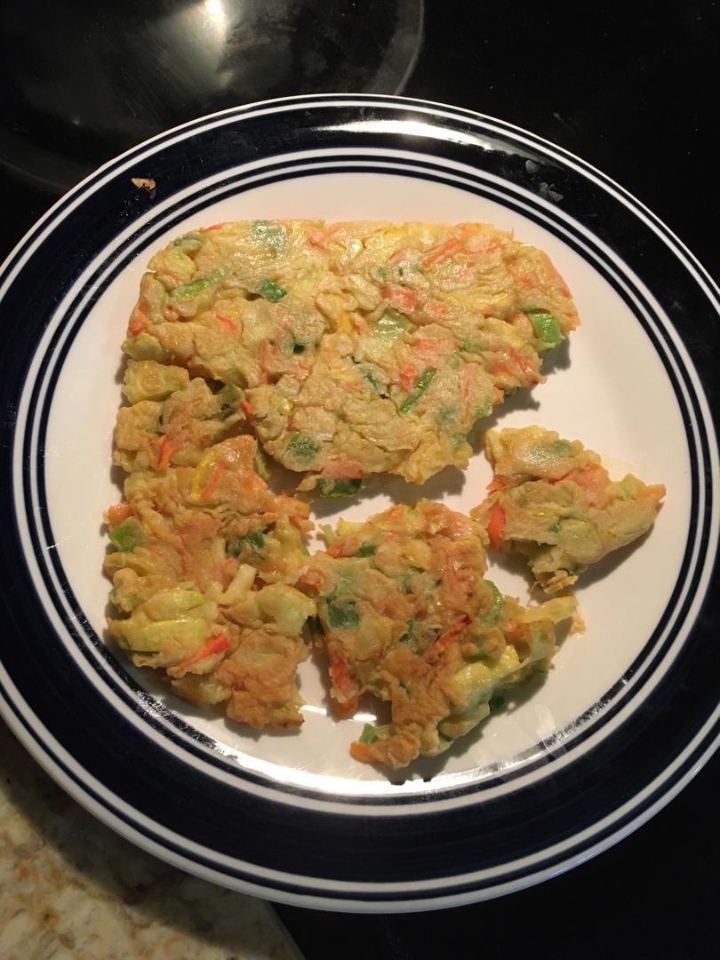 儿子最爱的蔬菜饼，又软又香，只放盐就够了