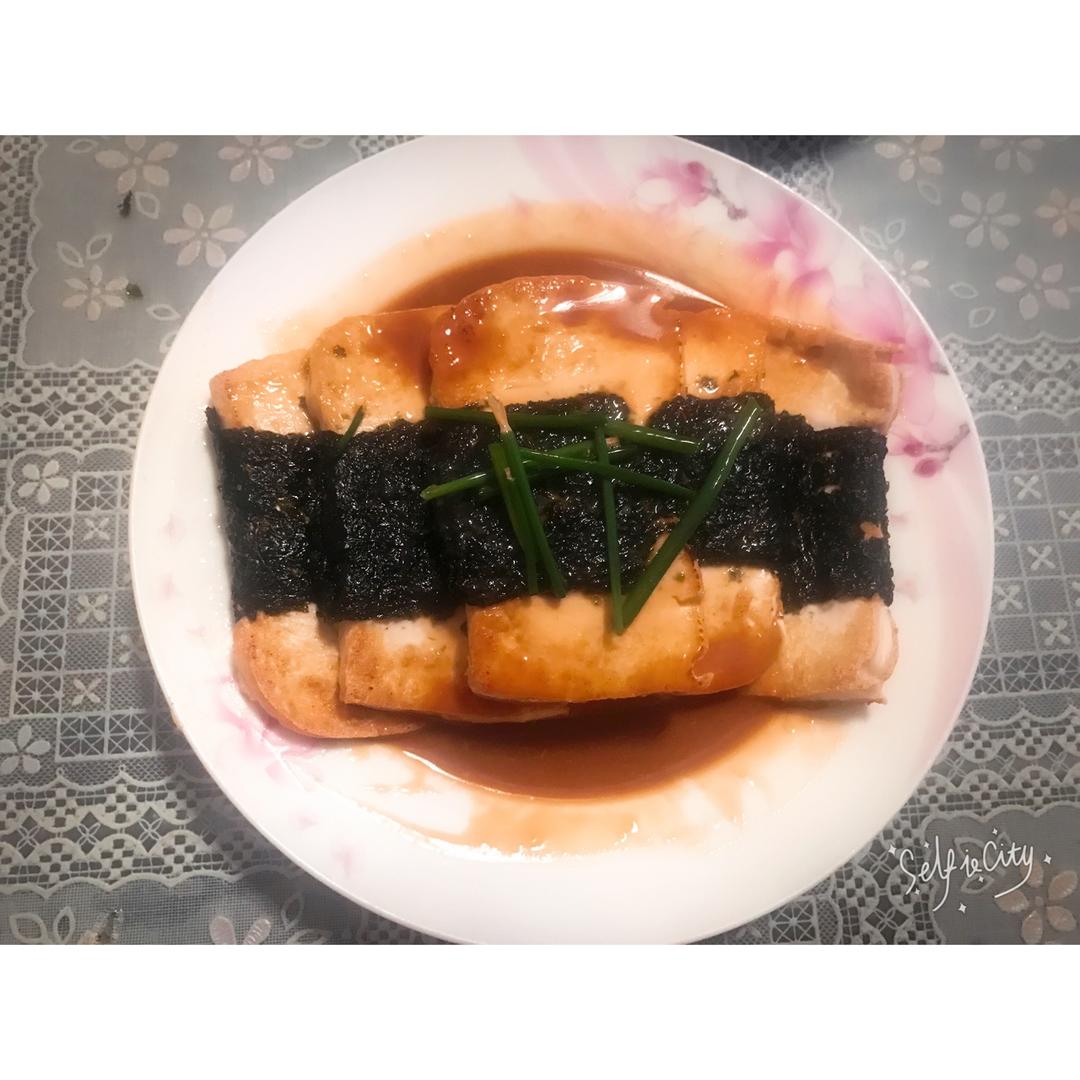 海苔煎豆腐