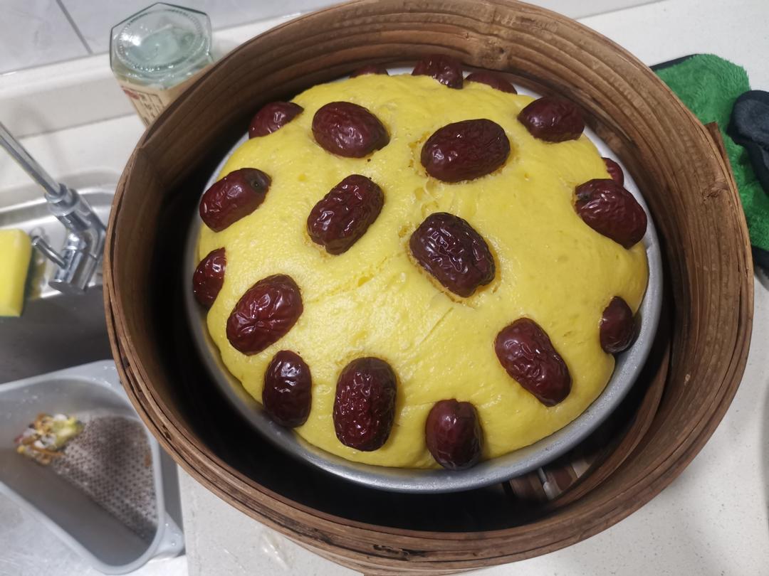 奶香南瓜发糕   不加一滴水和糖  这样做蓬松喧软还Q弹（养胃）附视频