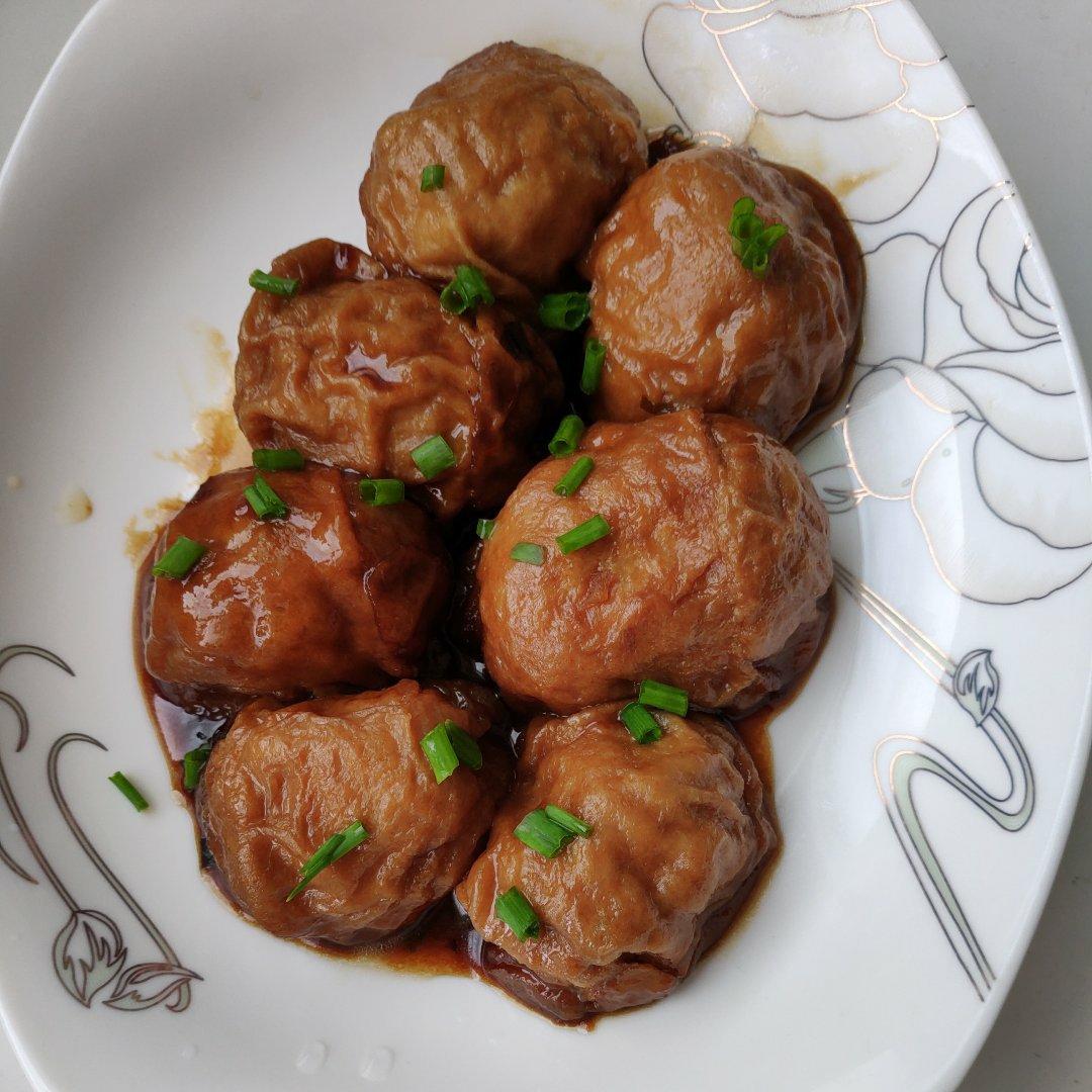 红烧油面筋塞肉