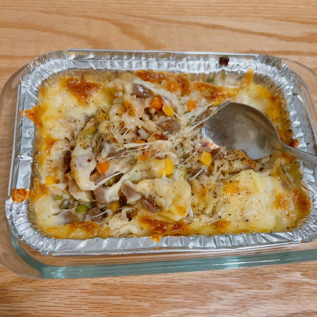 黑胡椒牛肉芝士焗饭～～营养健康，超级简单
