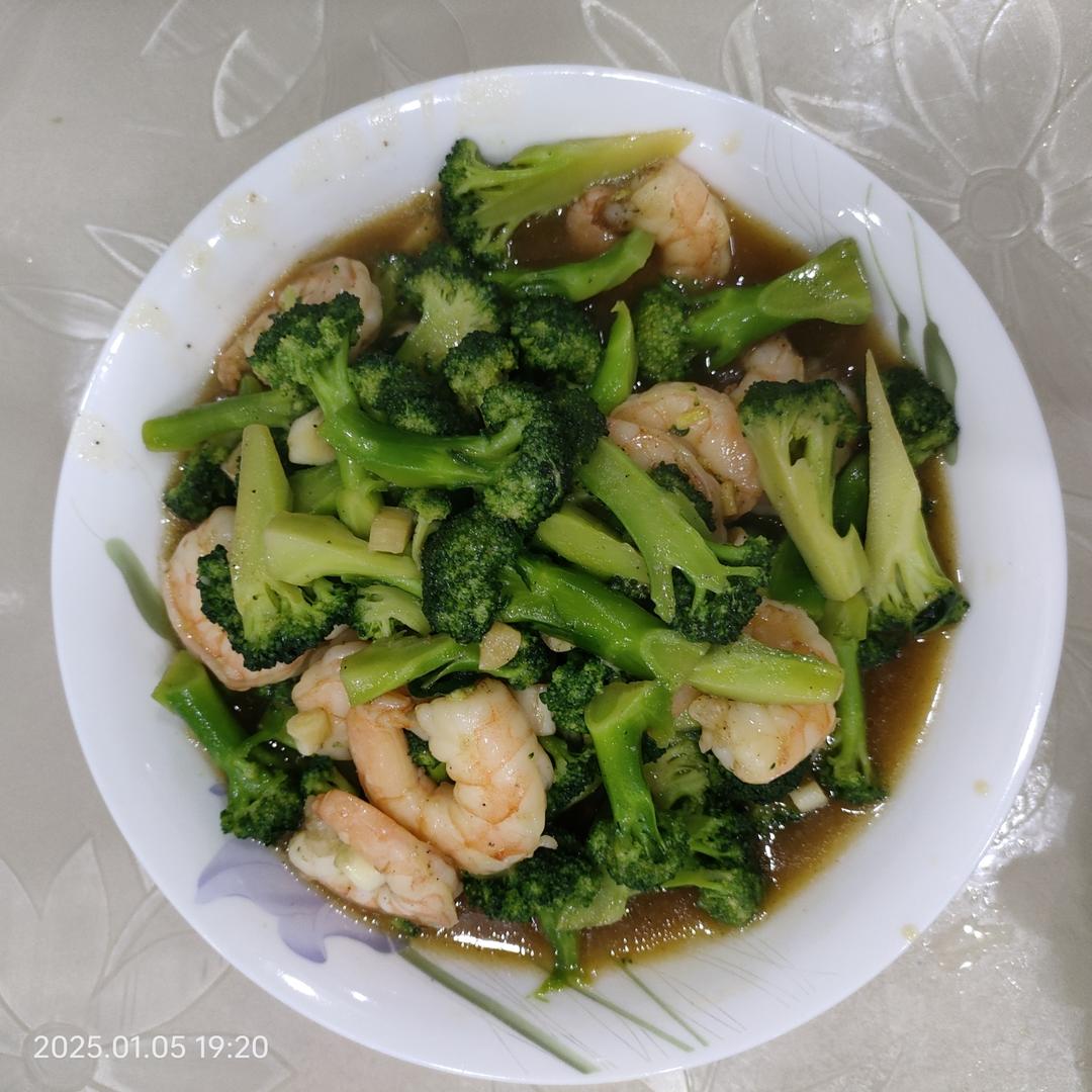 减肥去脂的西兰花炒虾仁