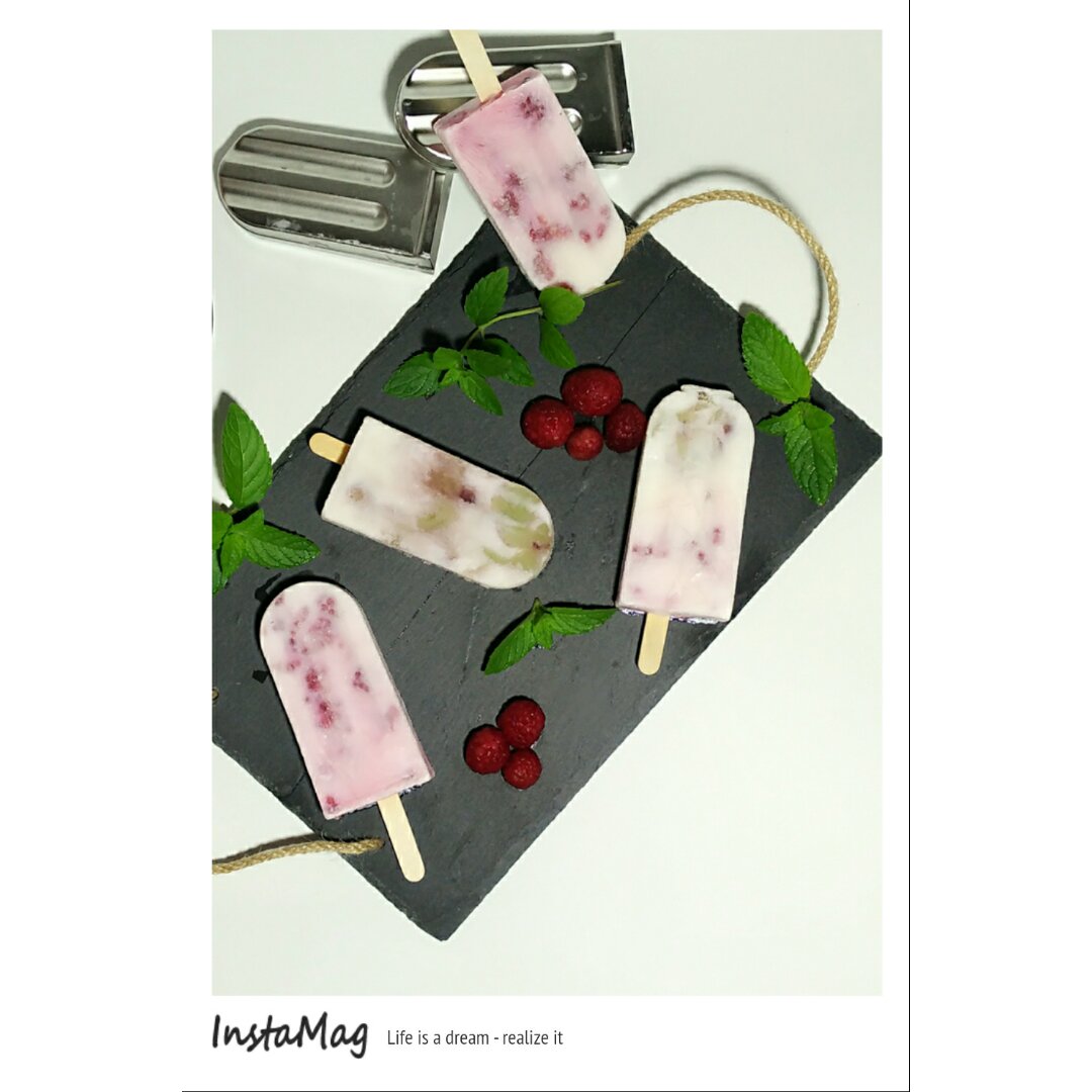 卡士酸奶树莓葡萄冰棍儿
