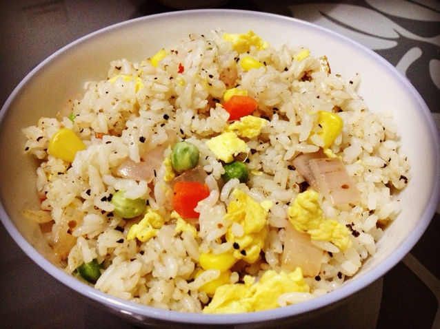 黑胡椒培根蛋炒饭