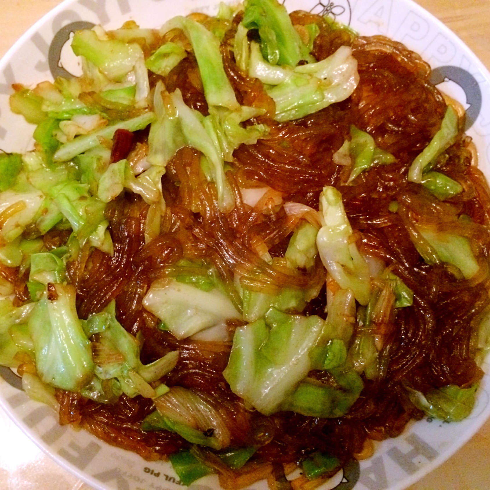 卷心菜炒粉丝 Glass noodles with Cabbage