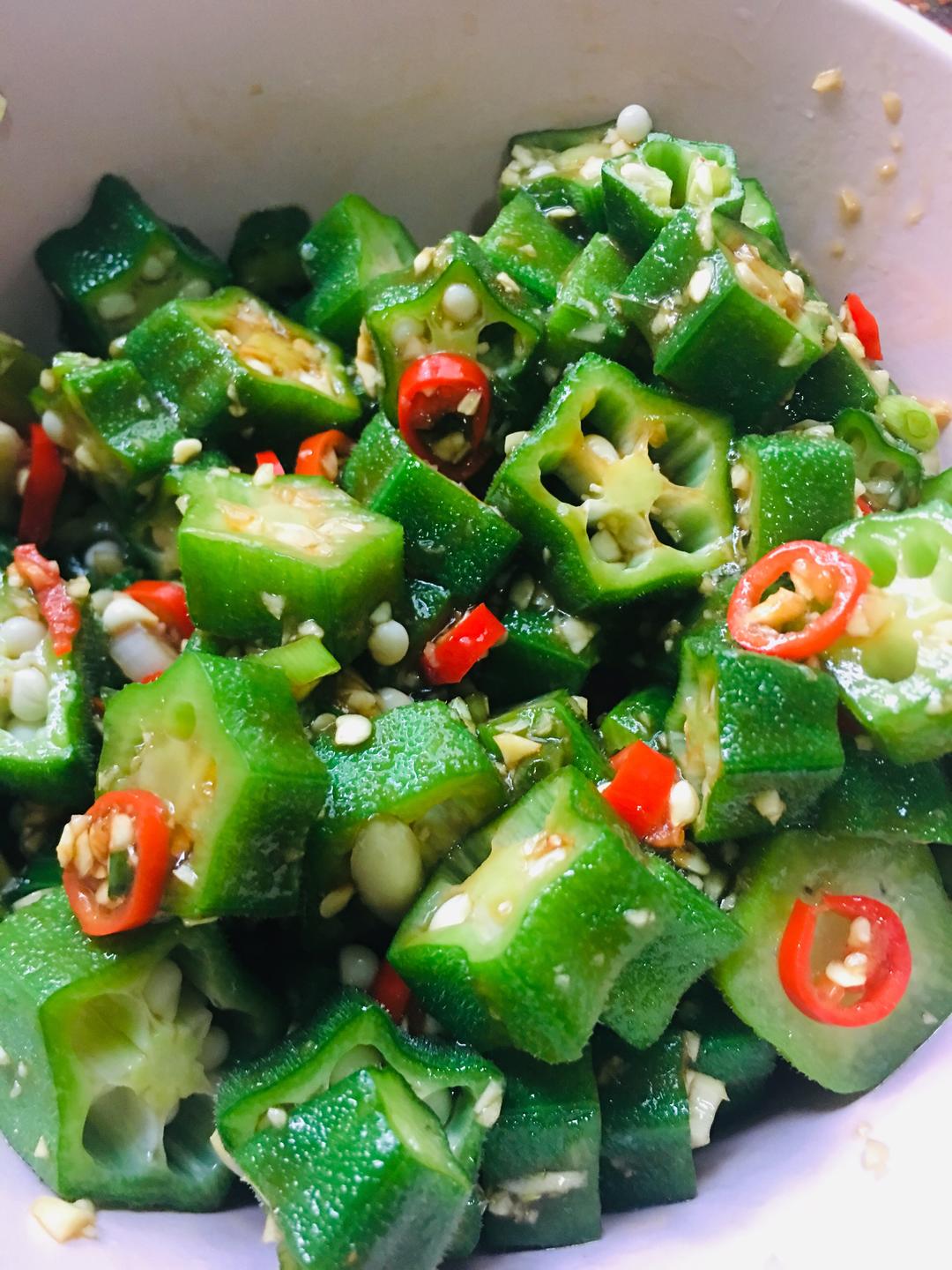 凉拌秋葵!超辣的绿色小星星