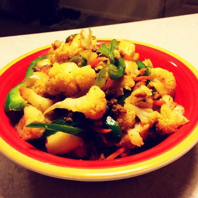 豆豉酱爆有机花菜