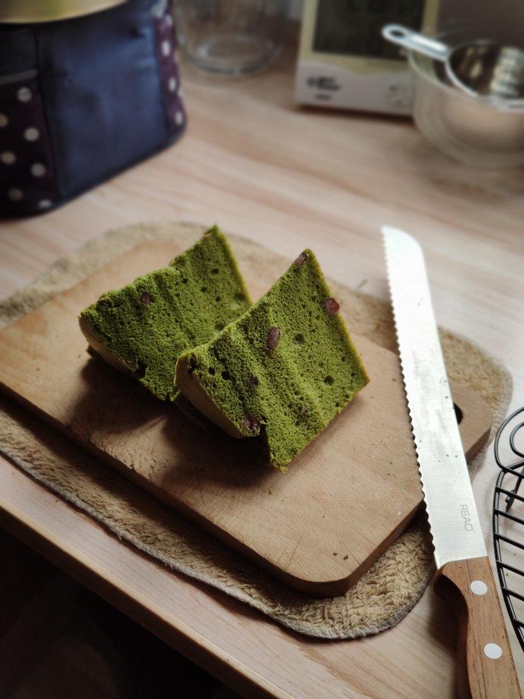 细腻绵软抹茶红豆戚风【附蜜红豆分布均匀小技巧】