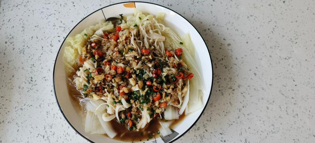 低卡低脂❗️蒜香娃娃菜金针菇好吃到转圈圈～