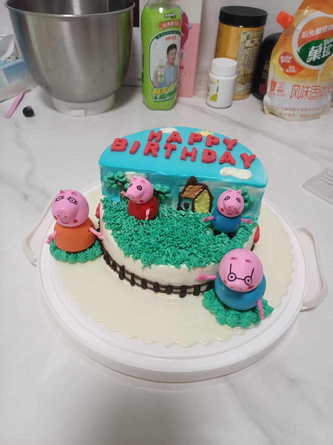 小猪佩奇场景蛋糕